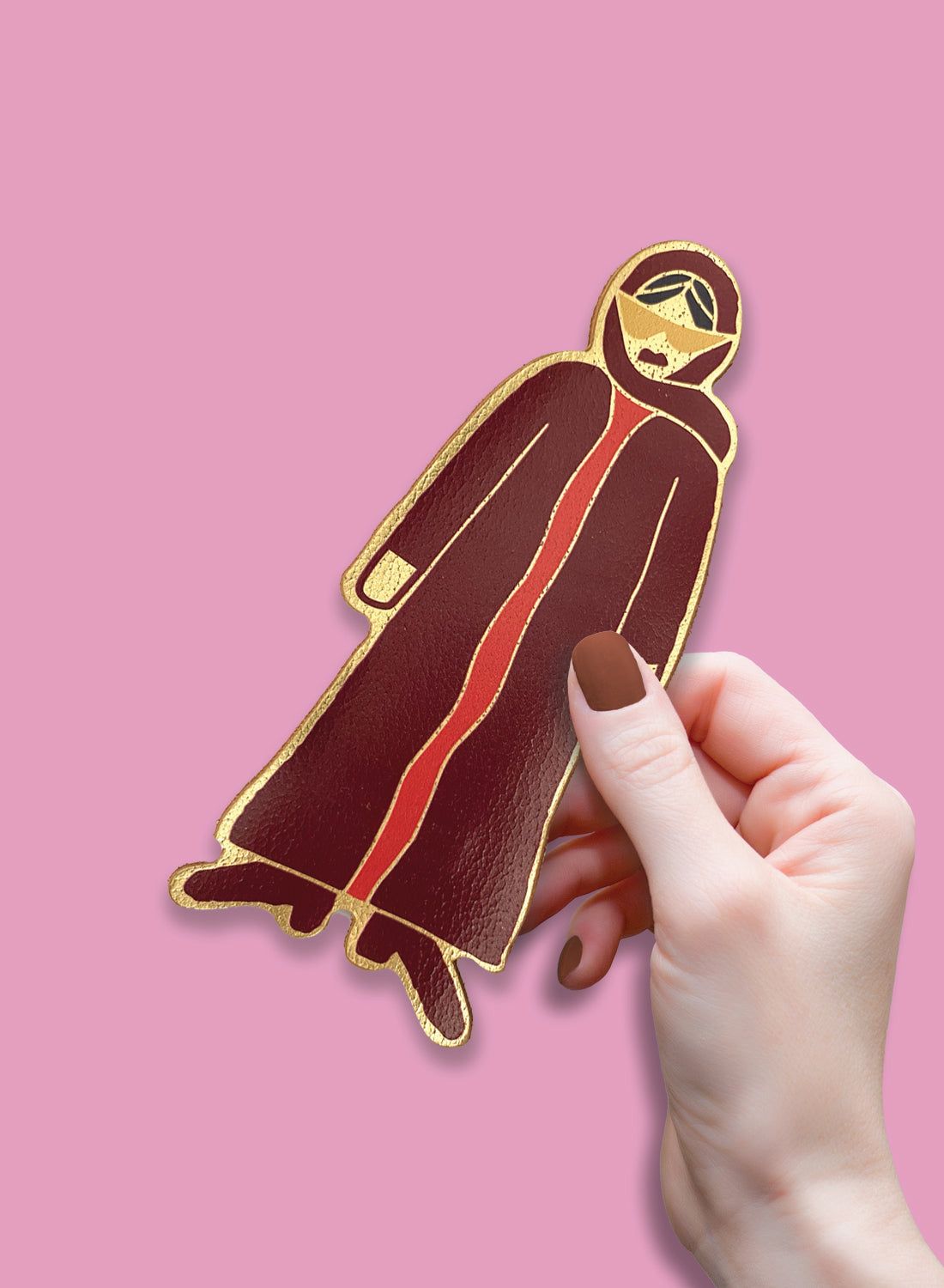 Camel leather bookmark - Emirati fashionista