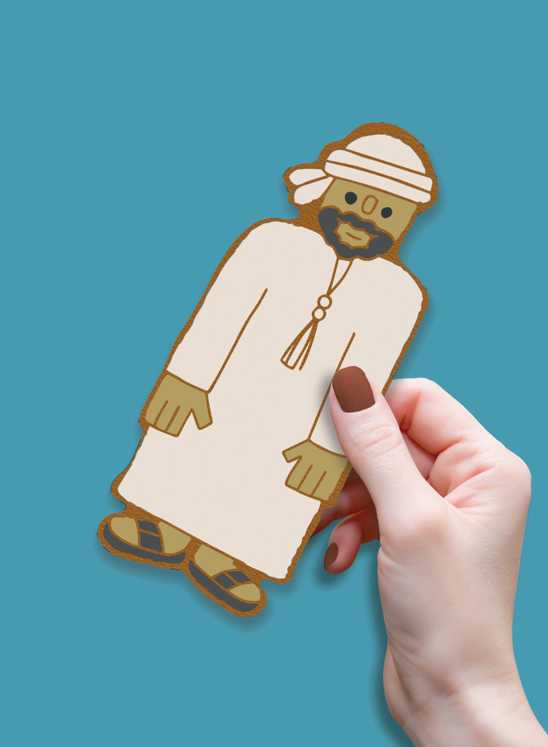 Camel leather bookmark - Emirati man