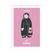 art print_emirati lady pink