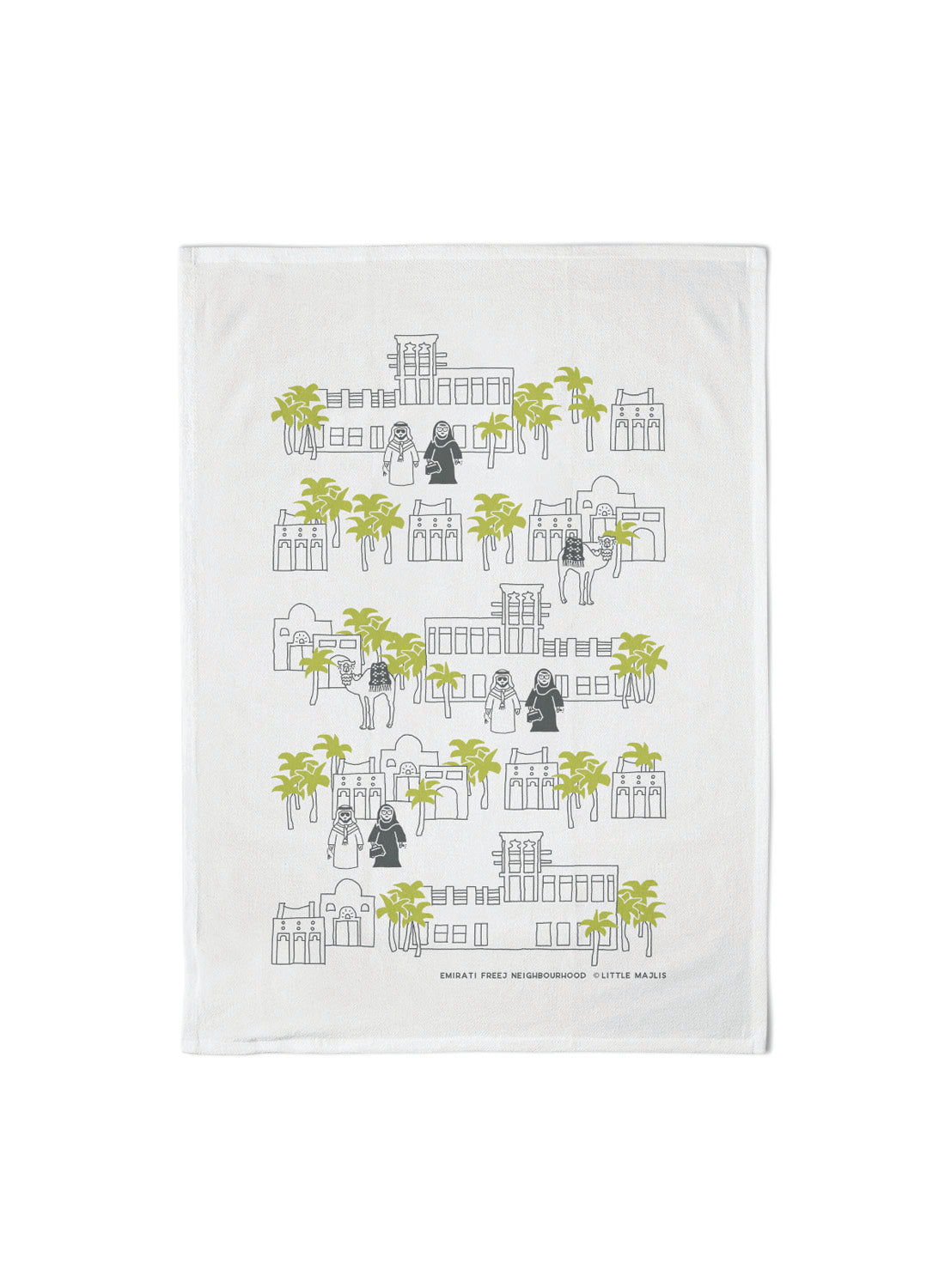 Cotton tea towel – Emirati neighborhood freej (Last chance!)
