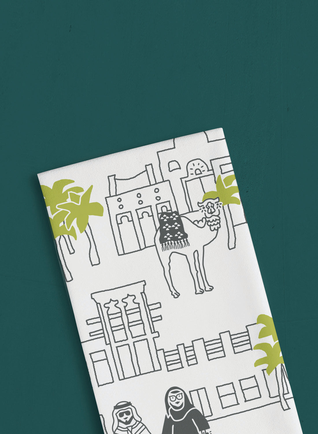 Cotton tea towel – Emirati neighborhood freej (Last chance!)