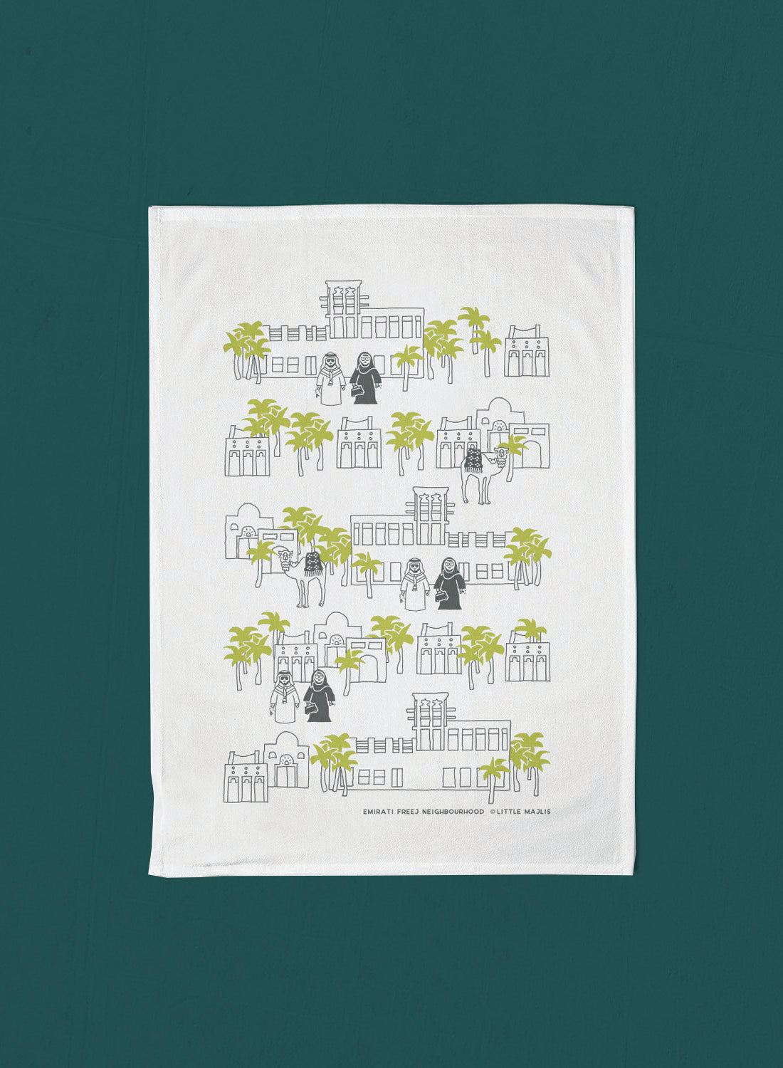 Cotton tea towel – Emirati neighborhood freej (Last chance!)