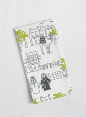 Cotton tea towel – Emirati neighborhood freej (Last chance!)