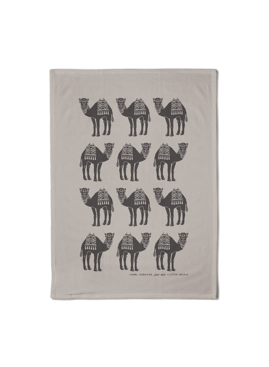 Linen tea towel – camel caravan (Last chance!)