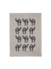 Linen tea towel – camel caravan (Last chance!)