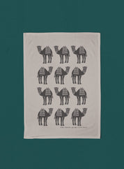 Linen tea towel – camel caravan (Last chance!)