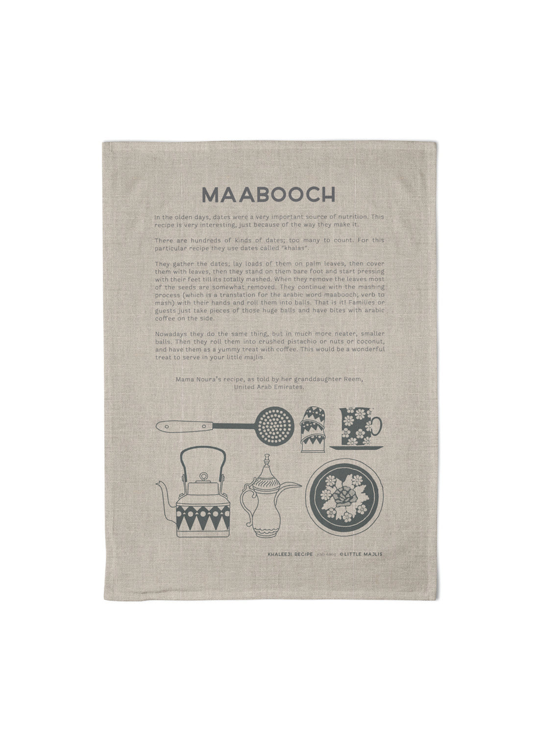 Linen tea towel – khaleeji recipe (Last chance!)