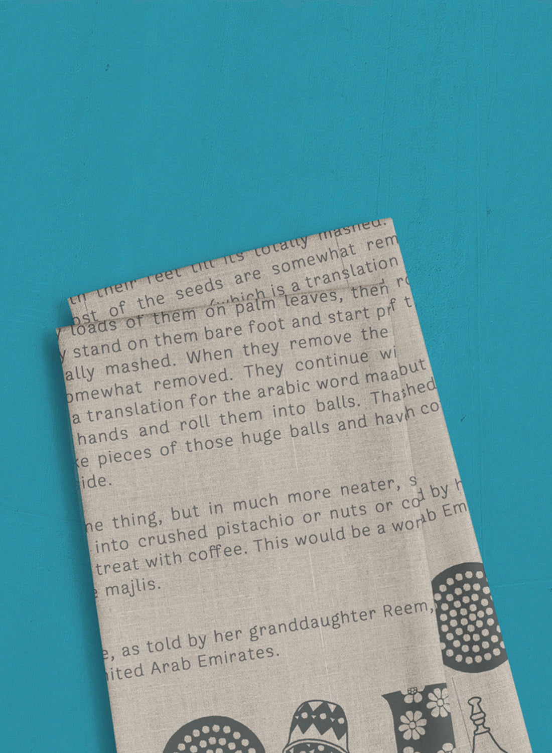 Linen tea towel – khaleeji recipe (Last chance!)