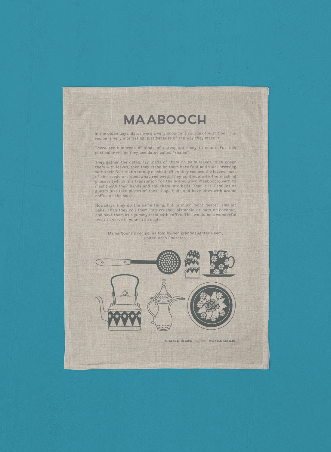 Linen tea towel – khaleeji recipe (Last chance!)