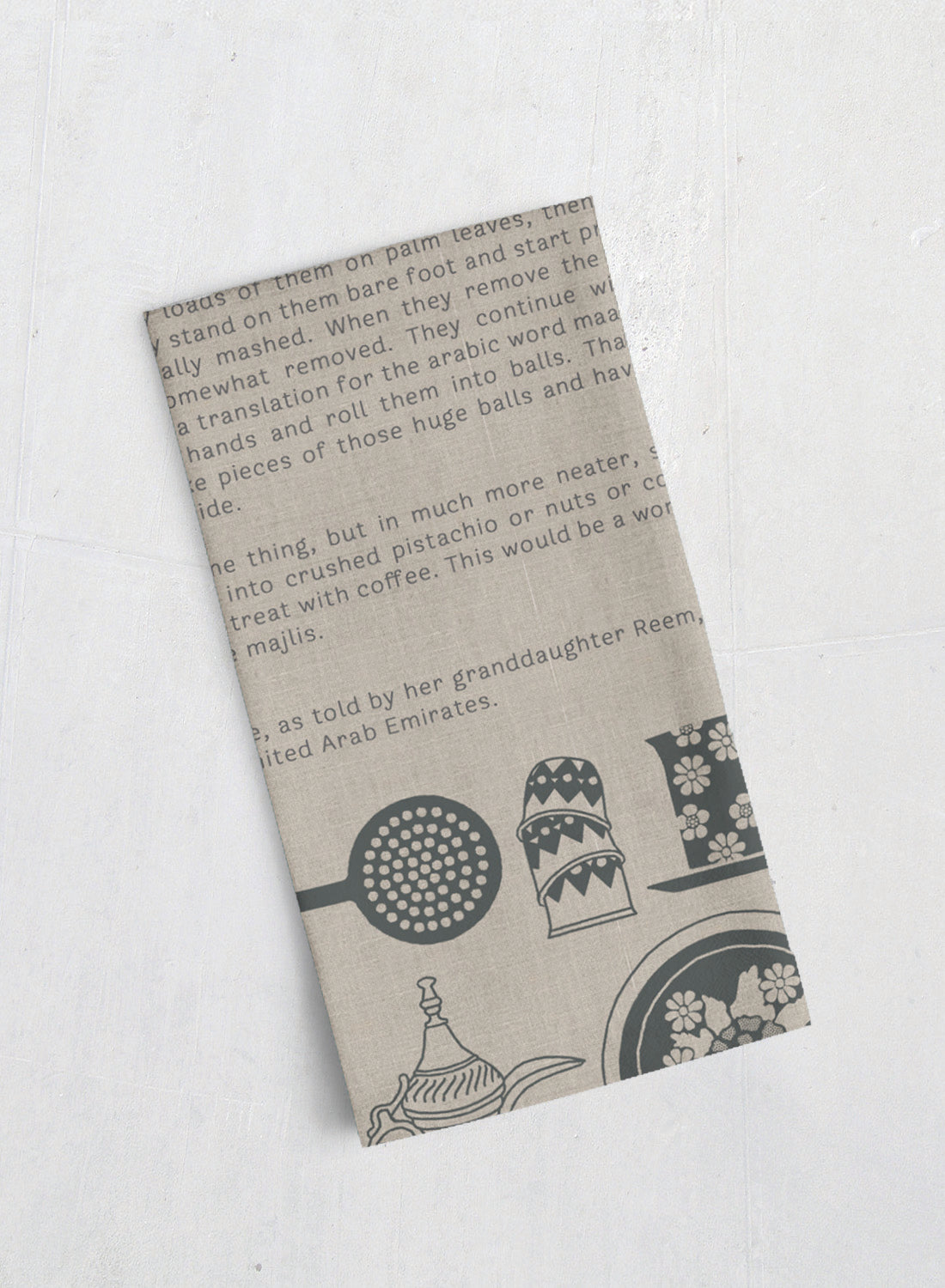 Linen tea towel – khaleeji recipe (Last chance!)