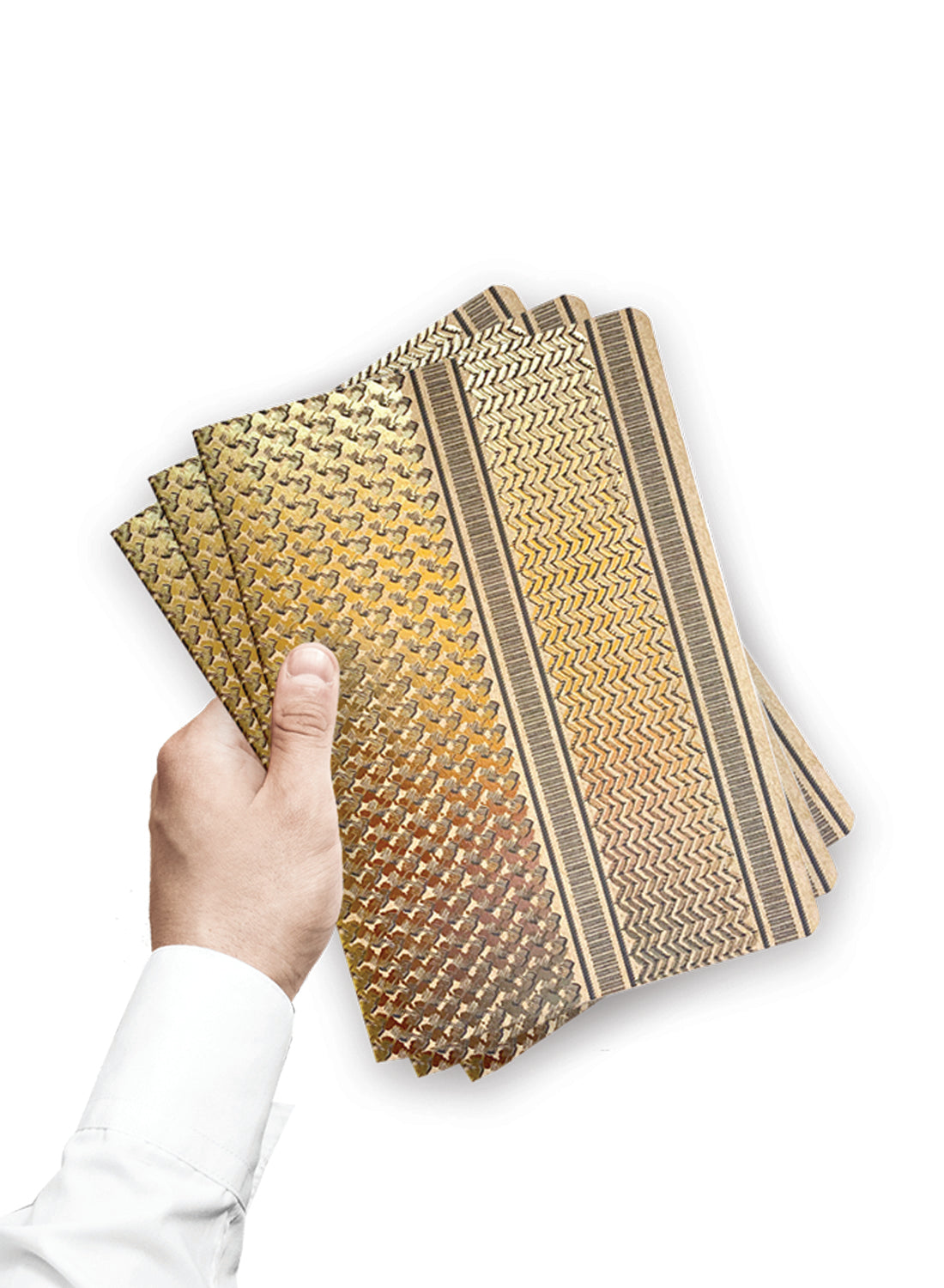 A5 notebook set of 3 - ghutra, gold