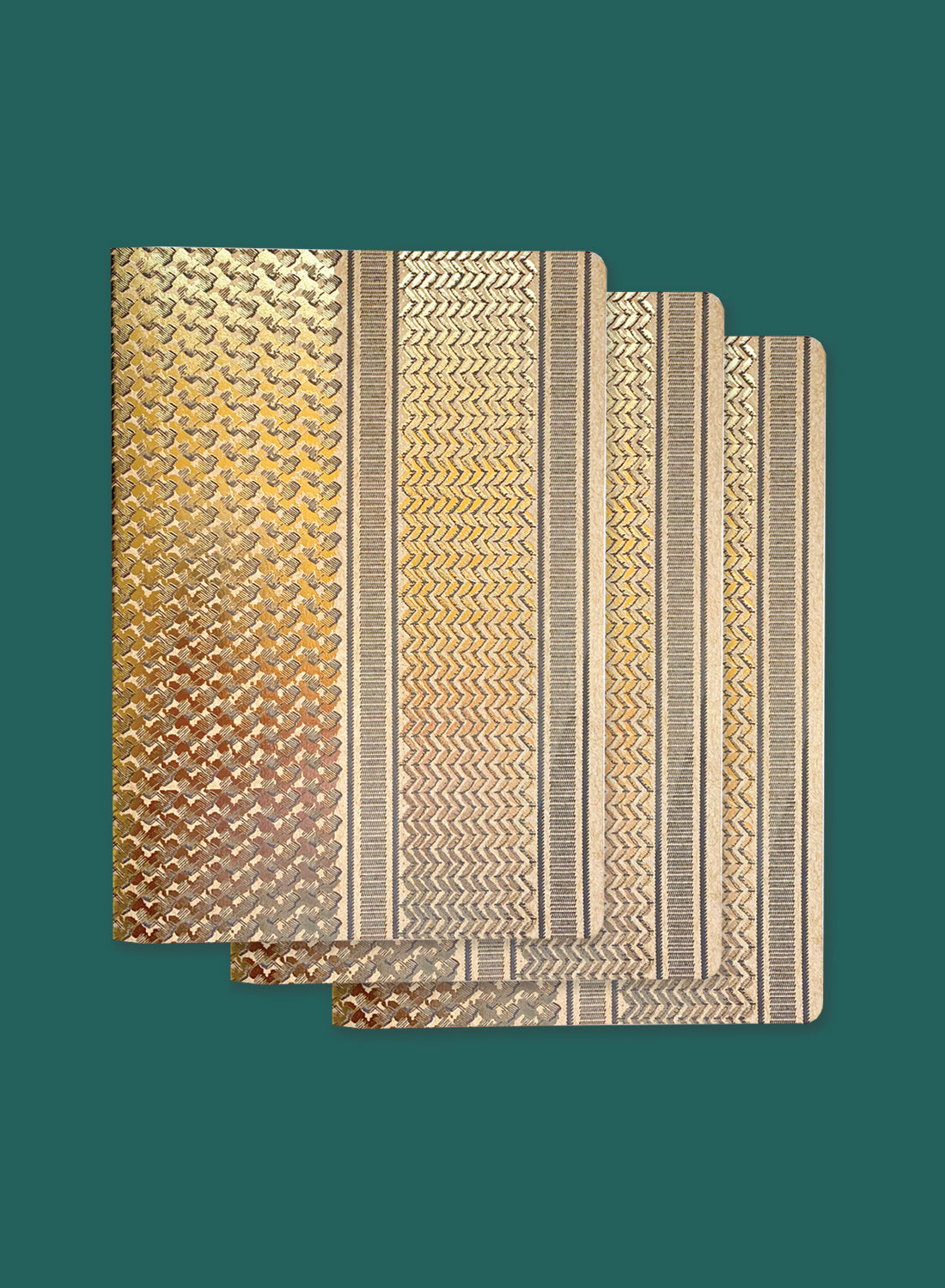 A5 notebook set of 3 - ghutra, gold