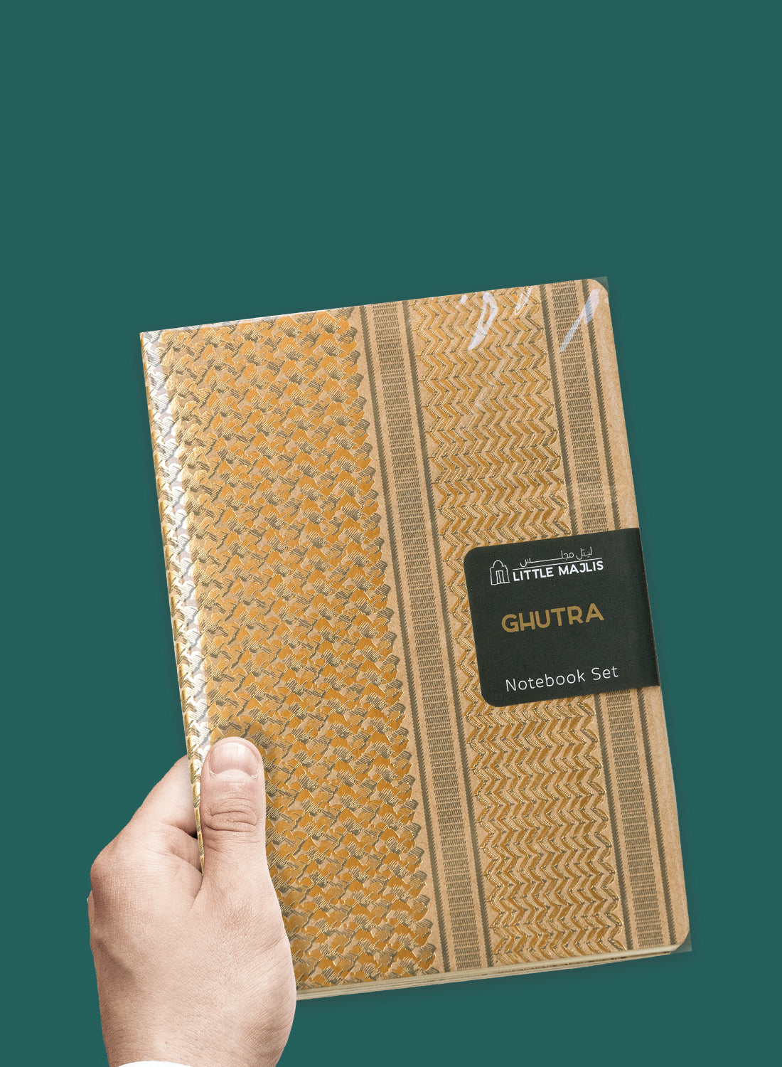 A5 notebook set of 3 - ghutra, gold