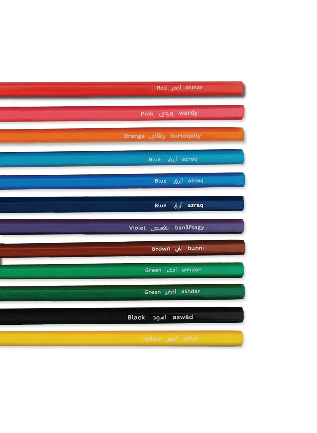 Coloured Pencil set of 6, Arabian wildlife (with Arabic colour names)