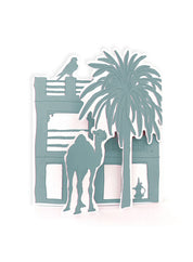 Greeting card - Emirati Freej, Blue