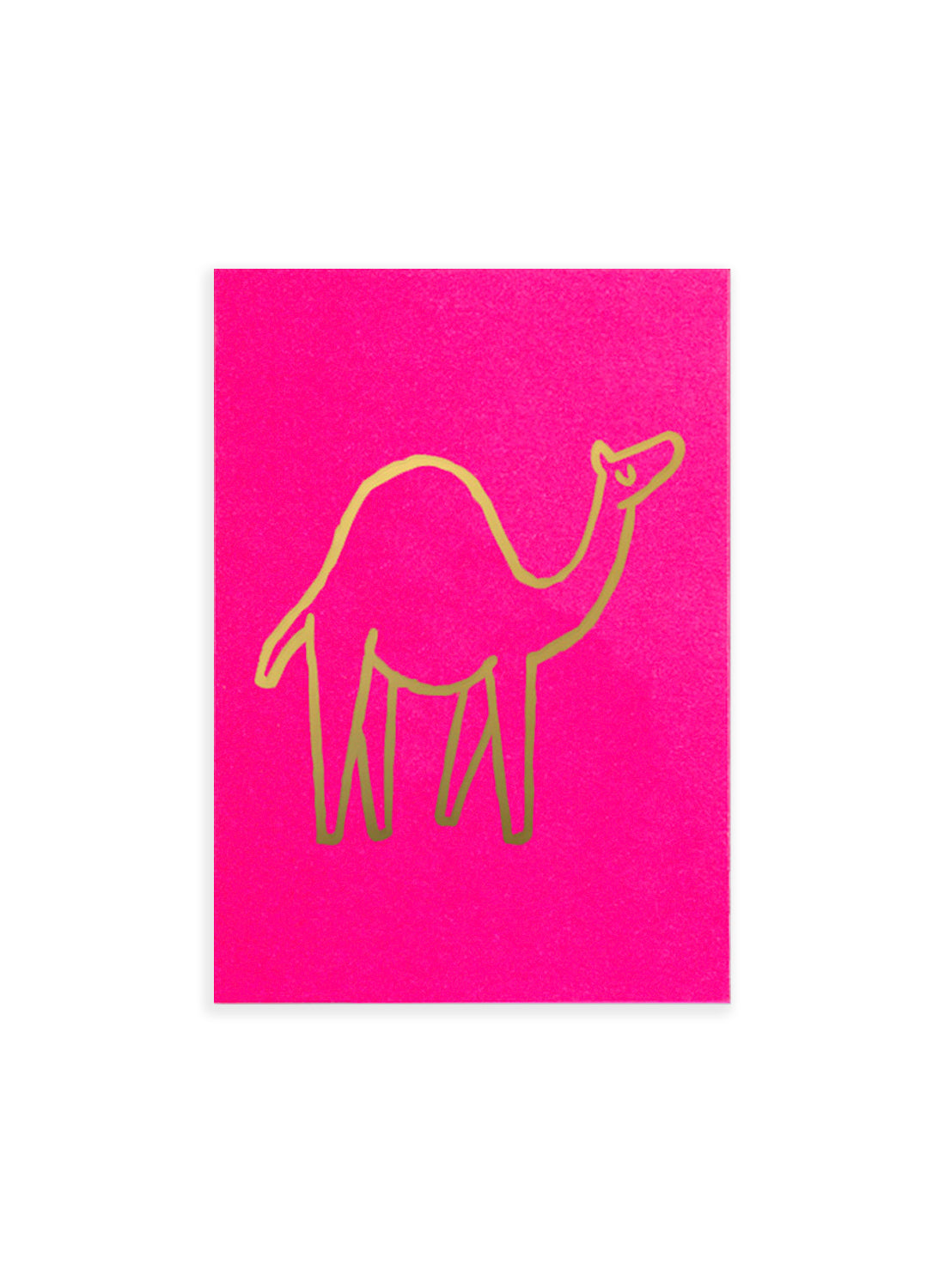 Postcard – Camel, gold on pink (single or set)