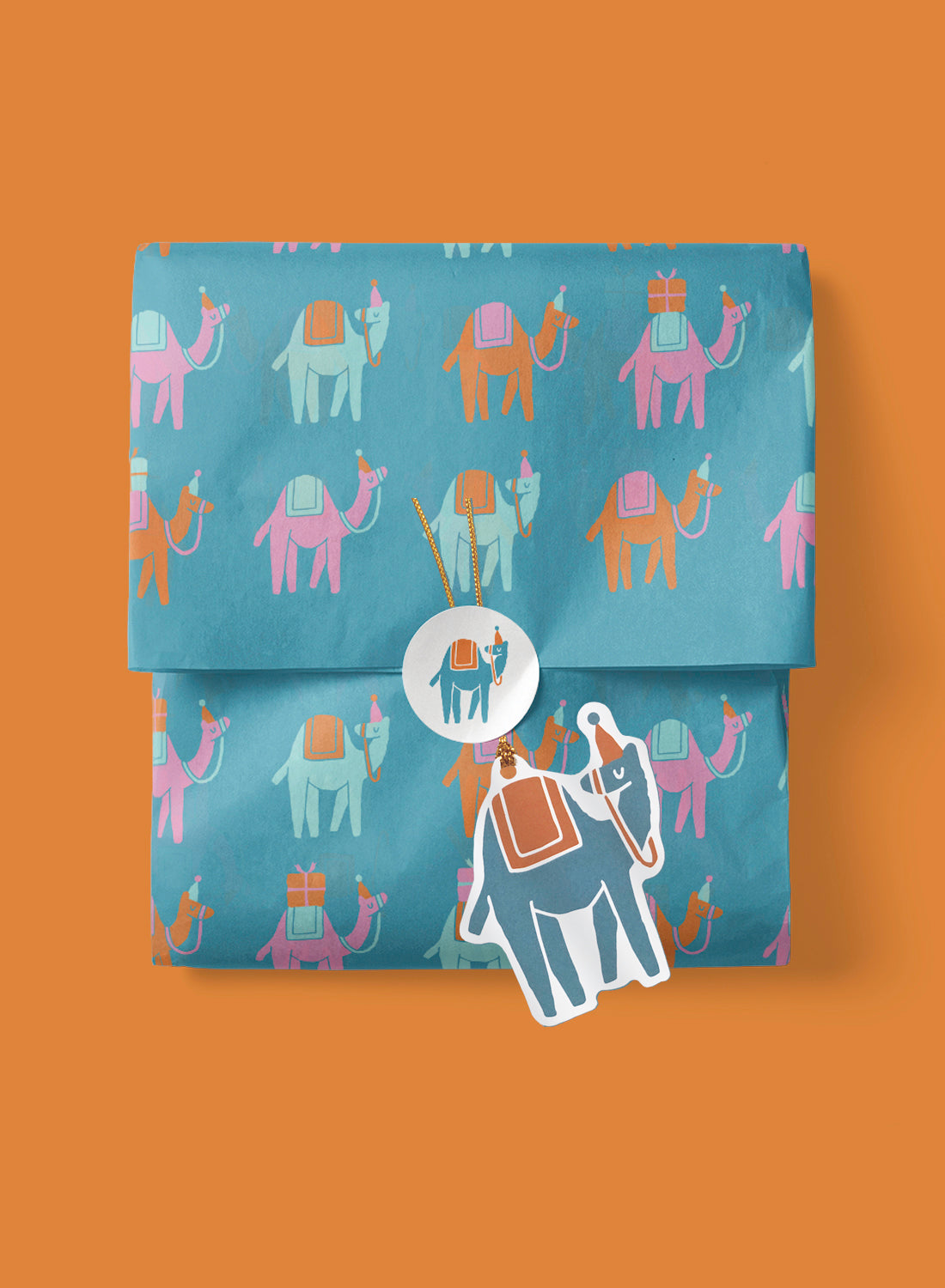 Gift tag set of 8, Party Camels